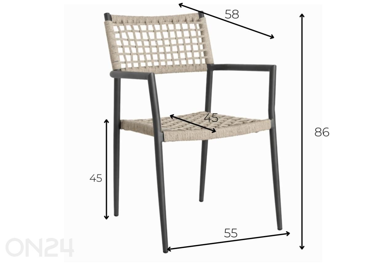 Puutarhatuoli Beya kuvasuurennos mitat