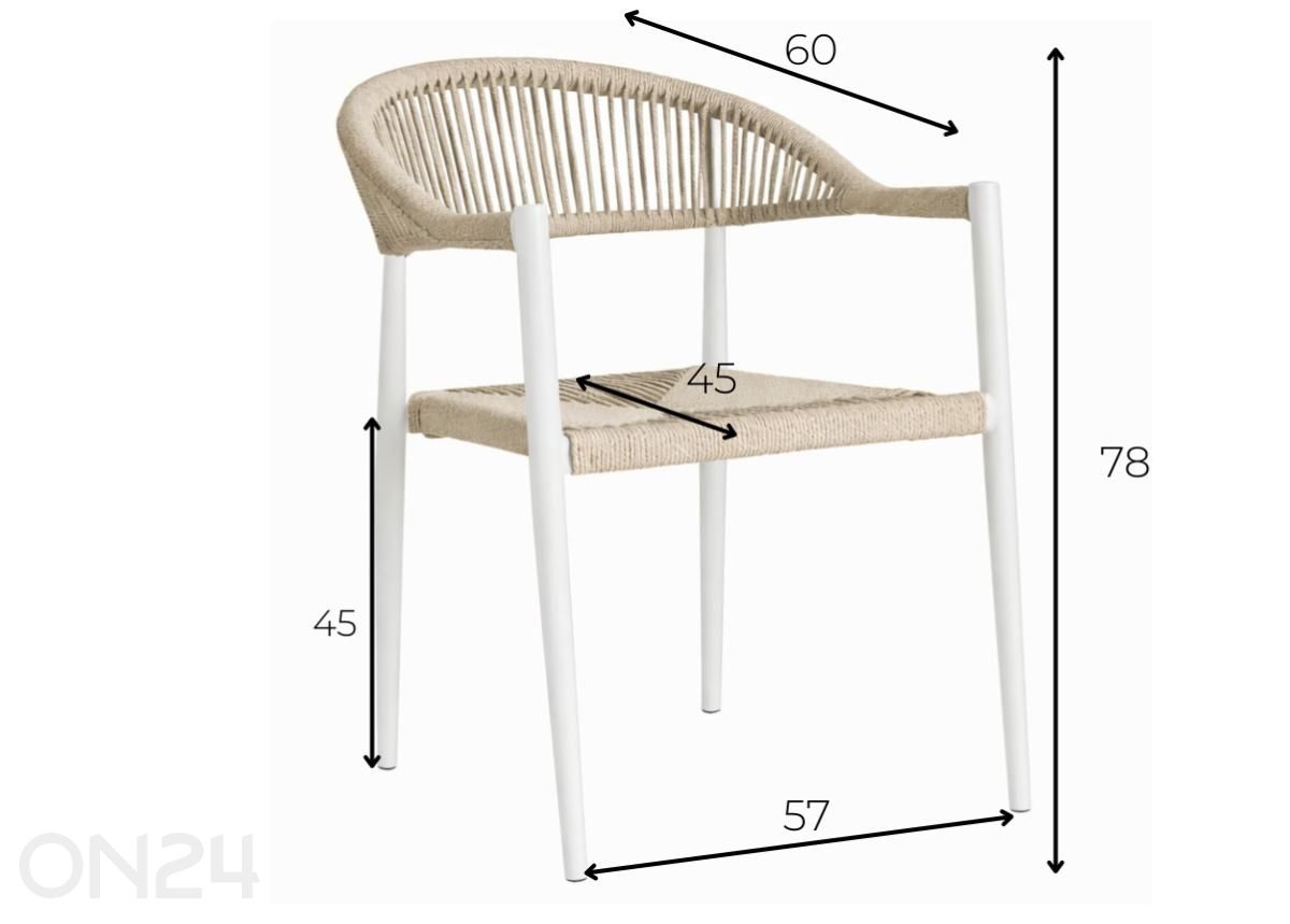 Puutarhatuoli FREY kuvasuurennos mitat