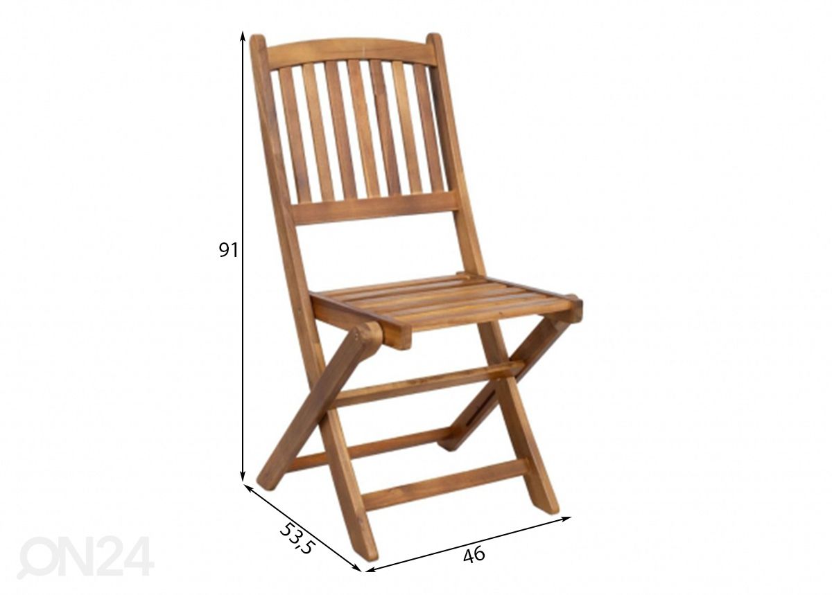 Puutarhatuoli Gwen kuvasuurennos mitat