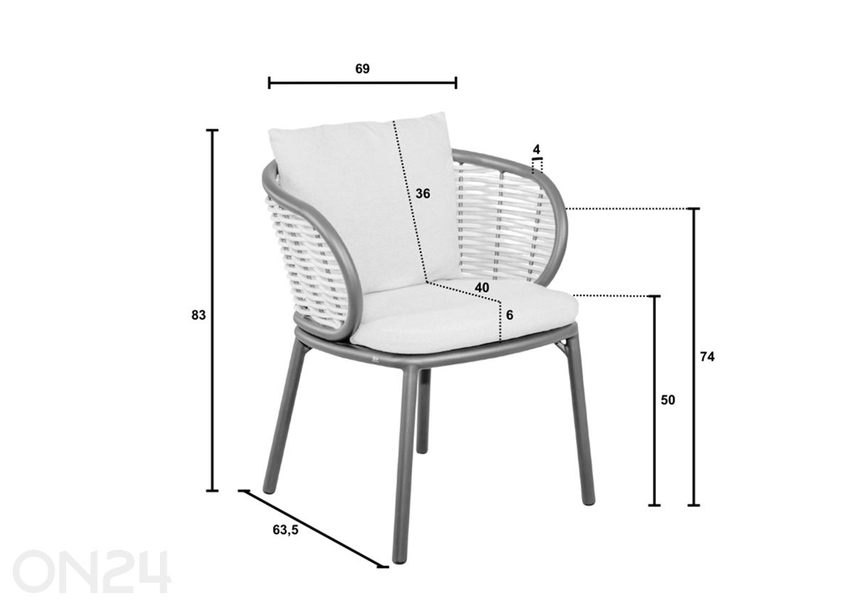 Puutarhatuoli Pine Key kuvasuurennos mitat