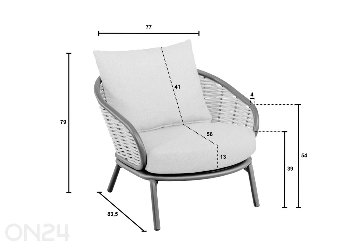 Puutarhatuoli Pine Key kuvasuurennos mitat