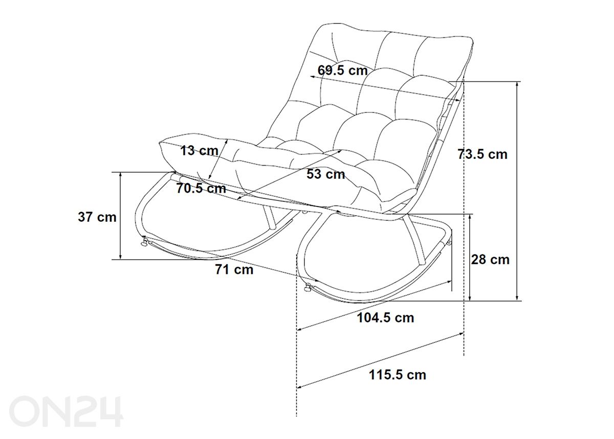 Puutarhatuoli Vibe kuvasuurennos mitat