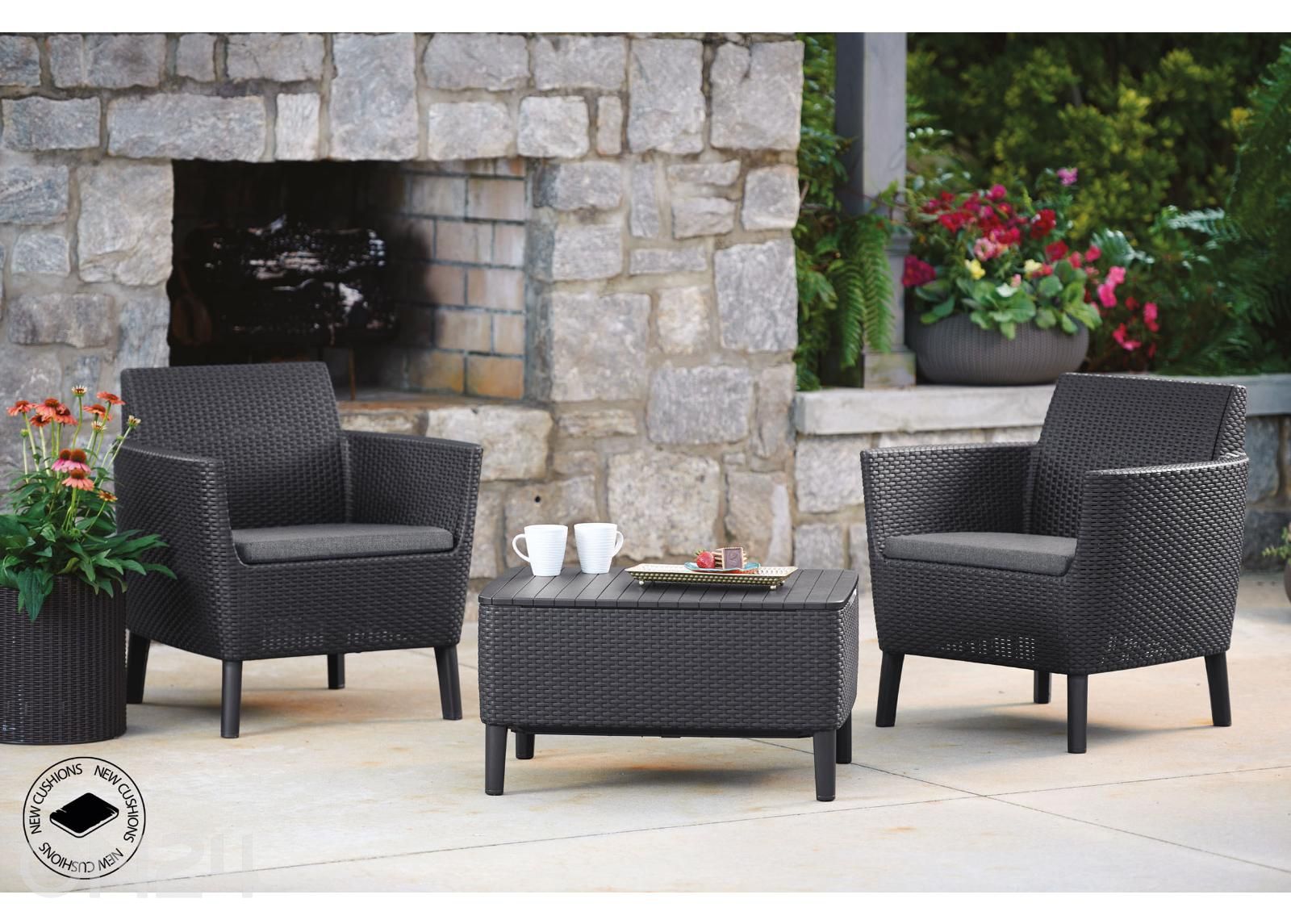 Puutarhatuolit Keter Salemo 2 kpl, grafiitti kuvasuurennos