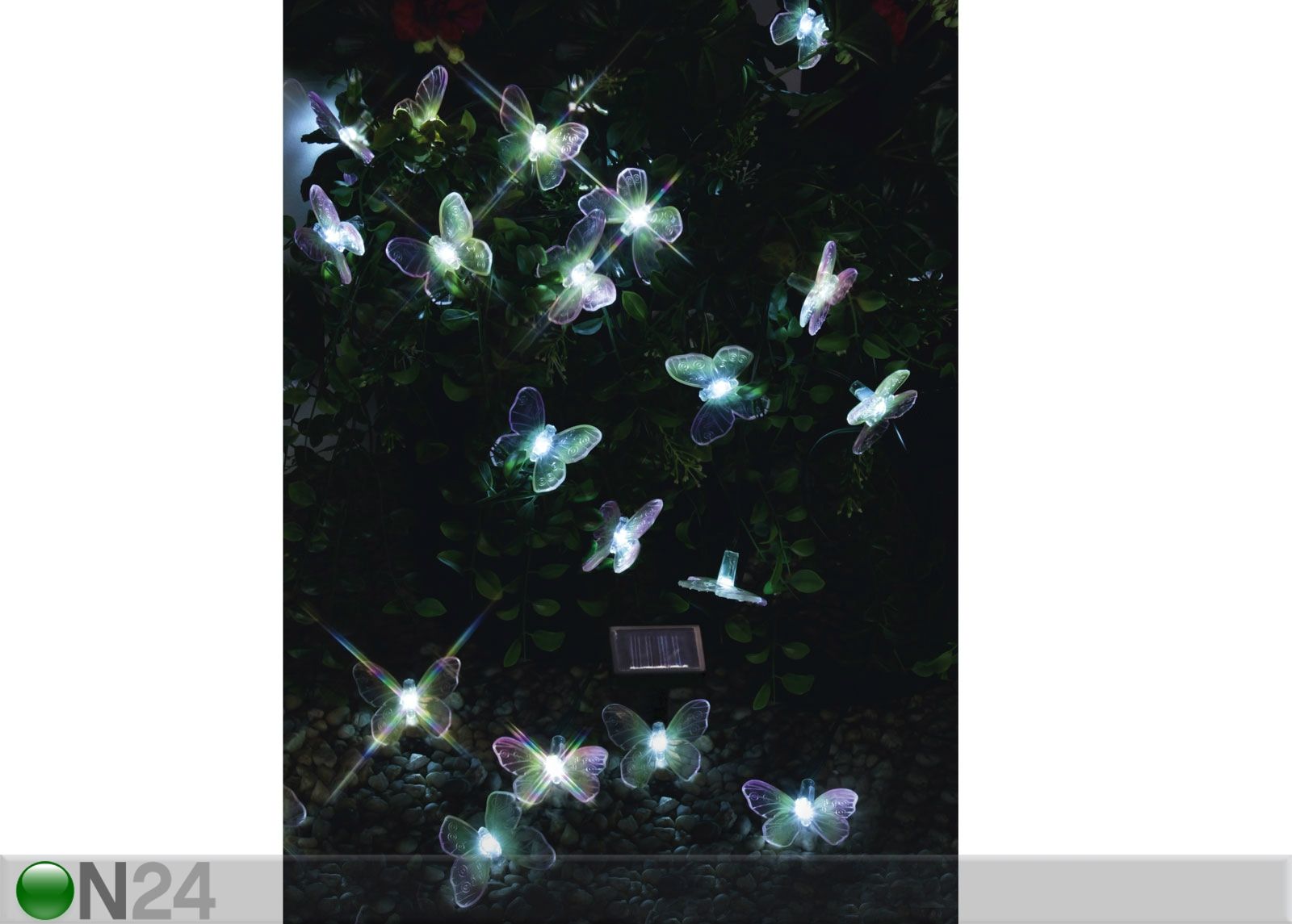 Puutarhavalaisin aurinkopaneelilla PERHOSET 20 LED kuvasuurennos