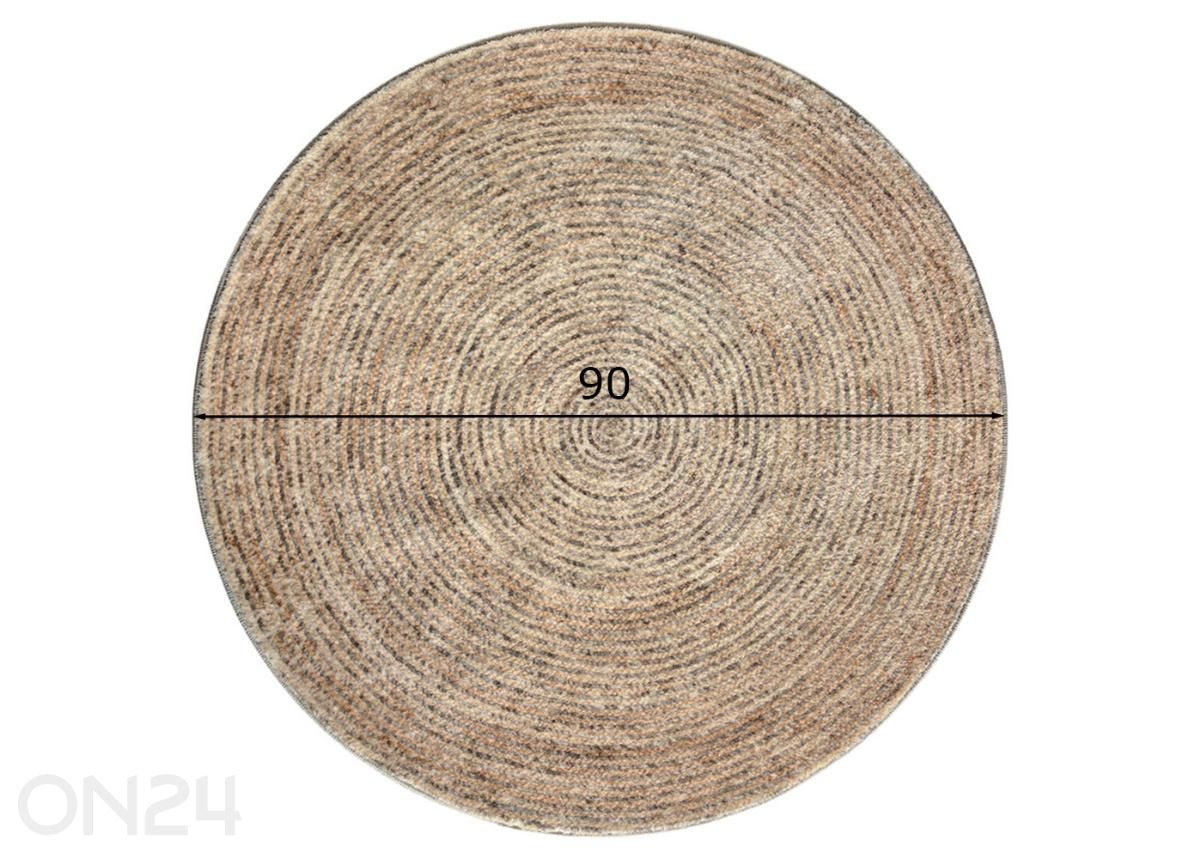 Pyöreä matto Brady Ø 90 cm kuvasuurennos mitat
