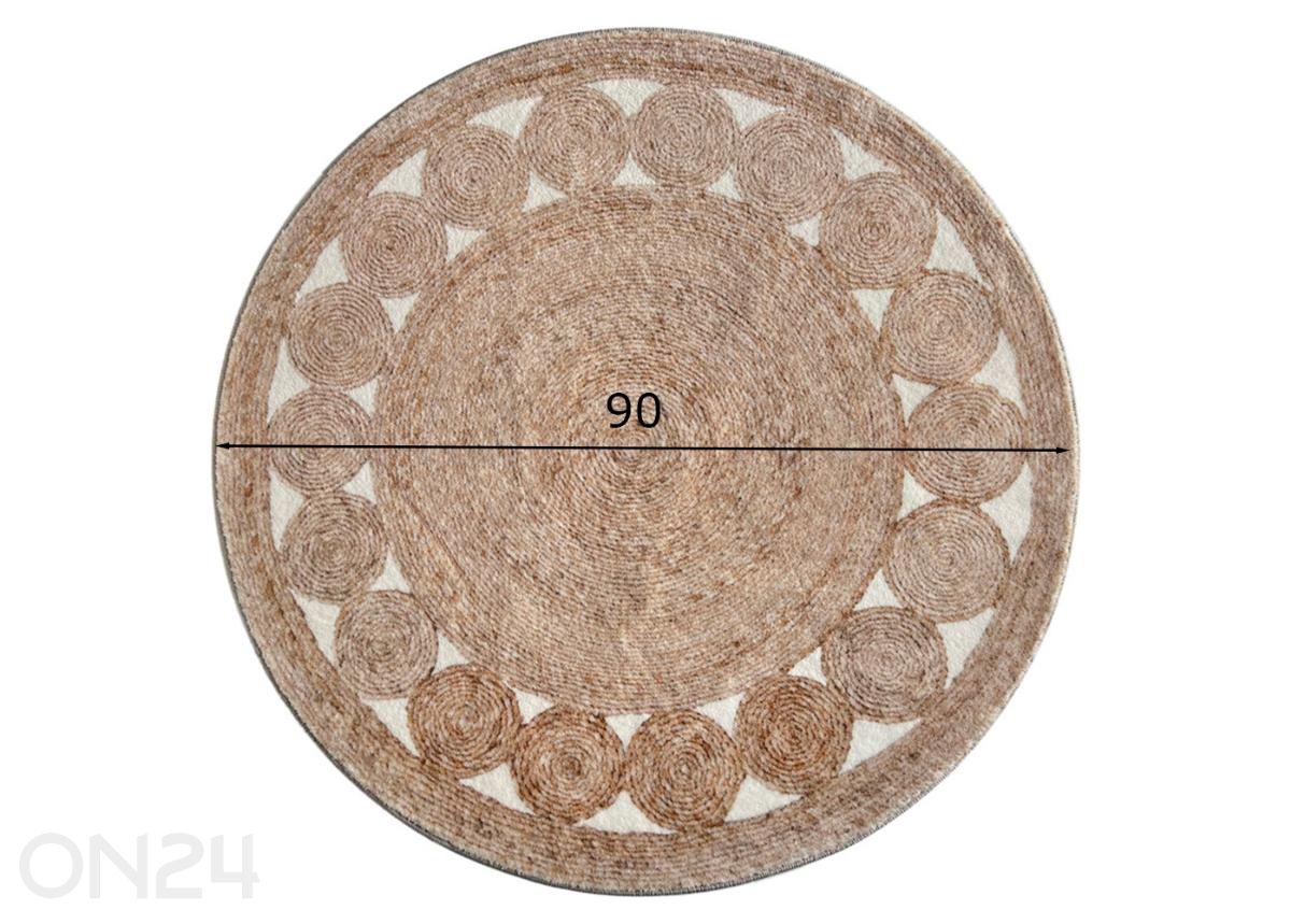 Pyöreä matto Brady Ø 90 cm kuvasuurennos mitat