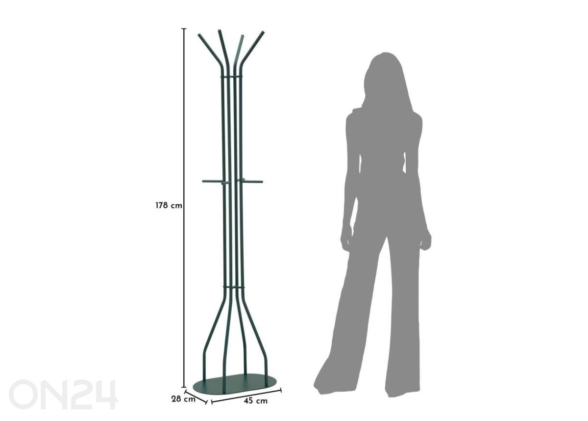 Pystynaulakko Saturno 178 cm, sinivihreä kuvasuurennos mitat
