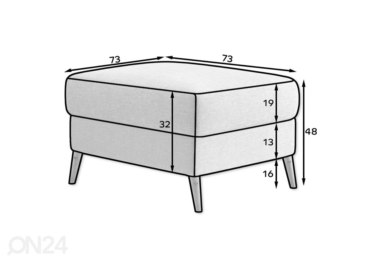 Rahi 73x73 cm kuvasuurennos mitat