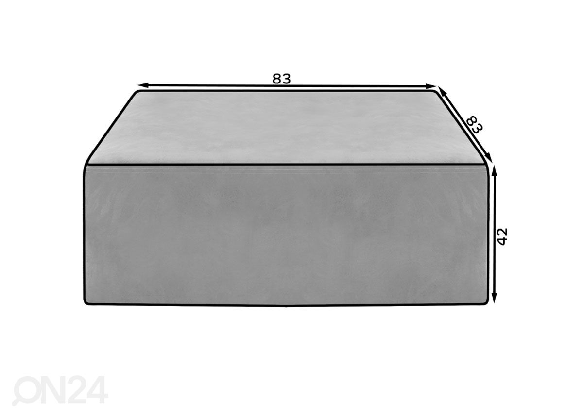 Rahi 83x83 cm kuvasuurennos mitat