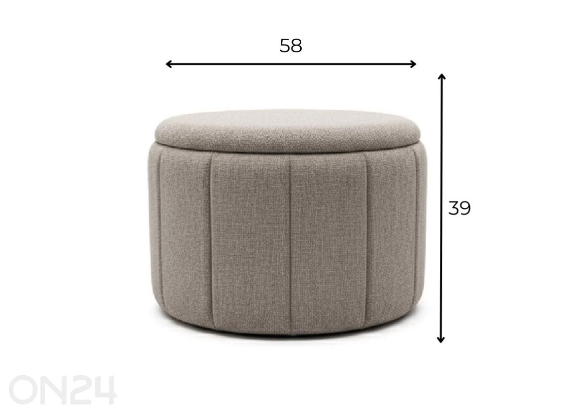 Rahi Nermo D58, harmaa kuvasuurennos mitat