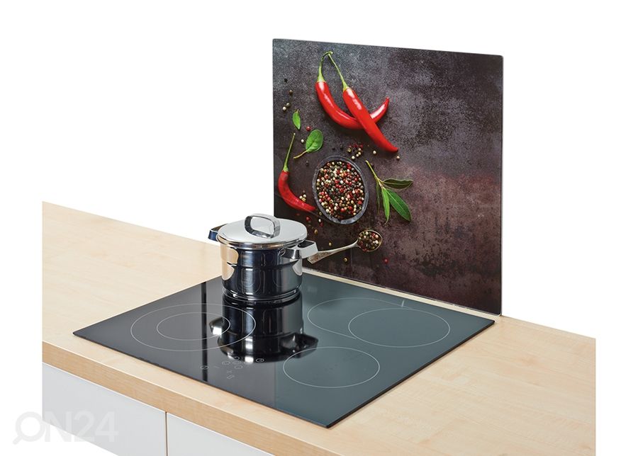 Räiskesuoja/liesisuoja CHILLI 56x50 cm kuvasuurennos