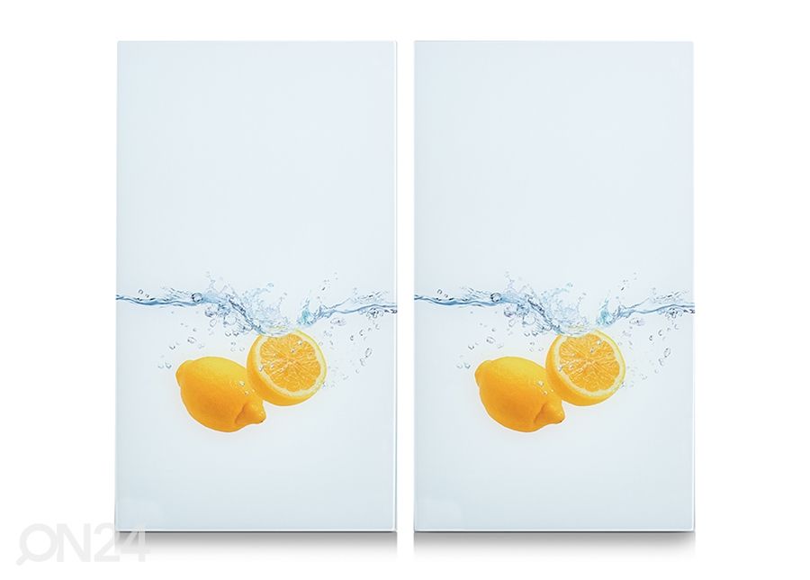 Räiskesuoja/liesisuoja Lemon Splash 52x30 cm 2 kpl kuvasuurennos
