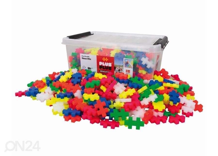 Rakennuspalikat PlusPlus BIG, Neoon mix, 400 kuvasuurennos