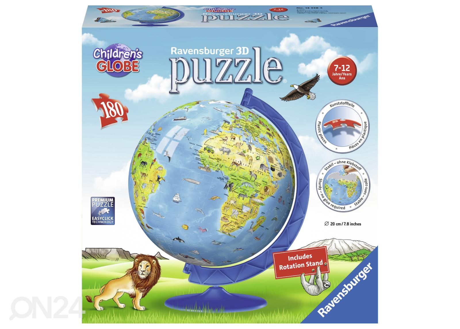 Ravensburger palapelipallo Lasten maapallo 180 palaa kuvasuurennos