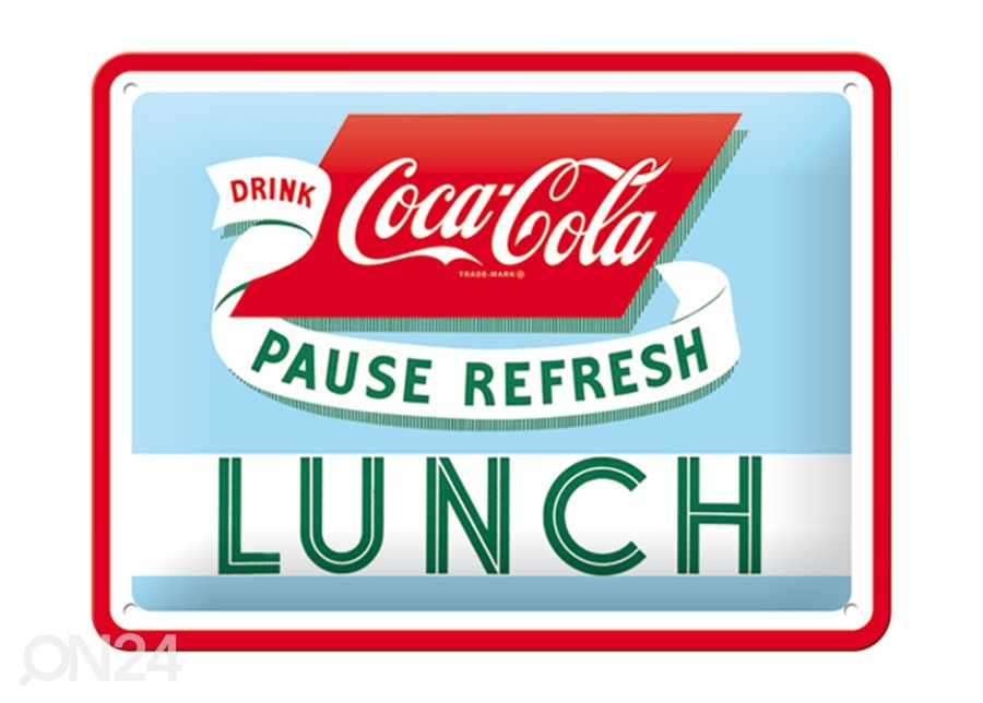 Retro metallitaulu Coca-Cola Lunch 15x20 cm kuvasuurennos