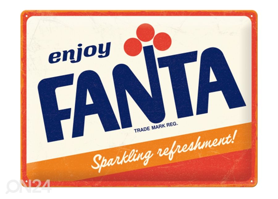 Retro metallitaulu Fanta - Logo 30x40 cm kuvasuurennos