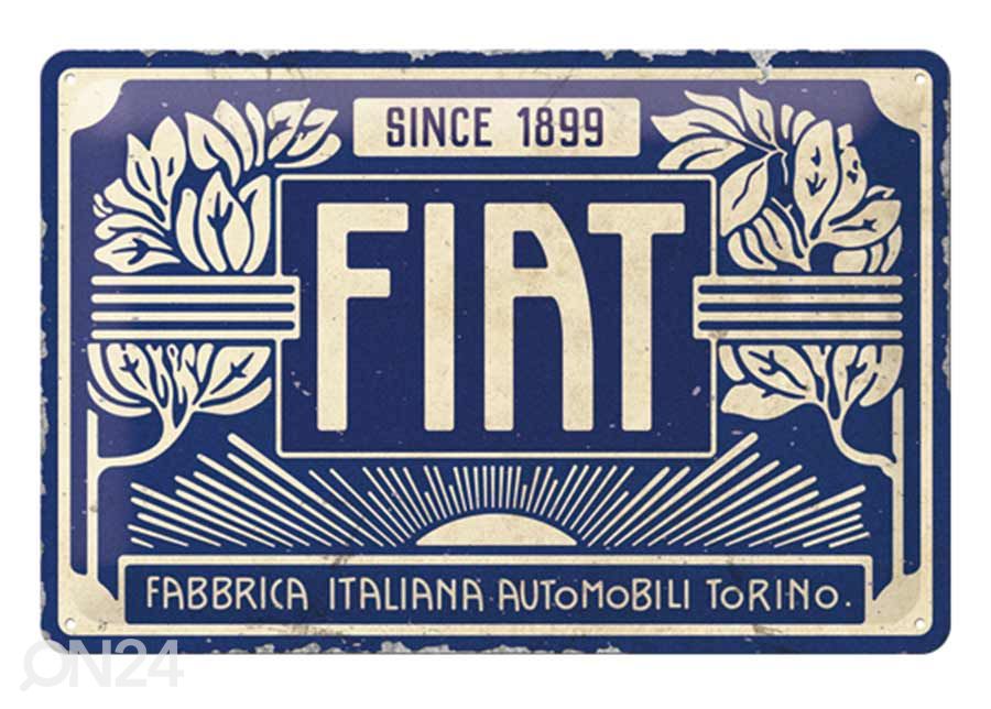 Retro metallitaulu Fiat - Since 1899 Logo Blue 20x30 cm kuvasuurennos