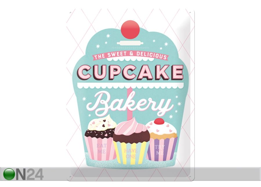Retro metallitaulu HCupcake Bakery 30x40 cm kuvasuurennos