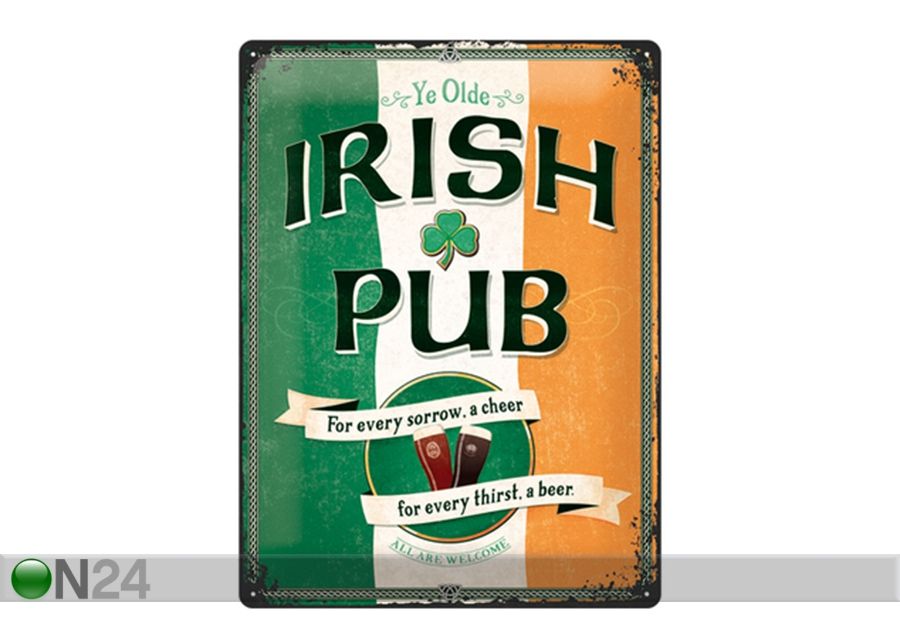 Retro metallitaulu Irish Pub 30x40 cm kuvasuurennos