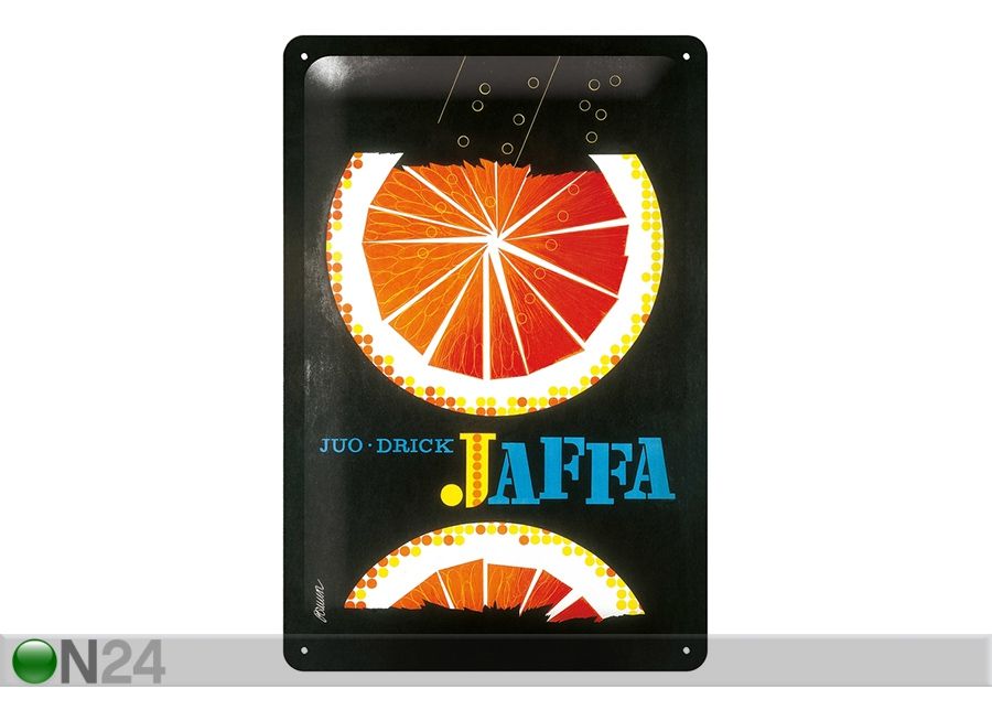 Retro metallitaulu Jaffa 20x30 cm kuvasuurennos