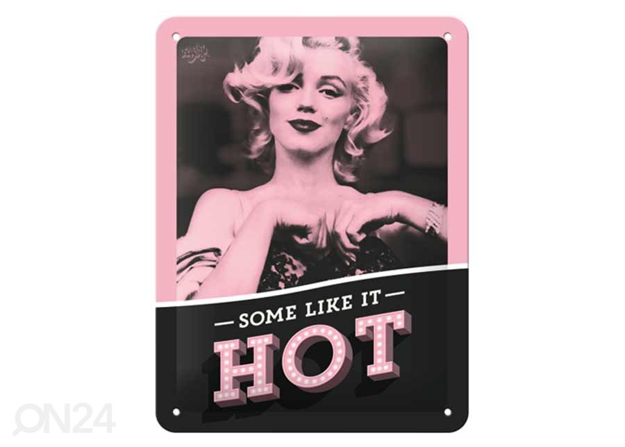 Retro metallitaulu Marylin Monroe - Some like it hot 15x20 cm kuvasuurennos
