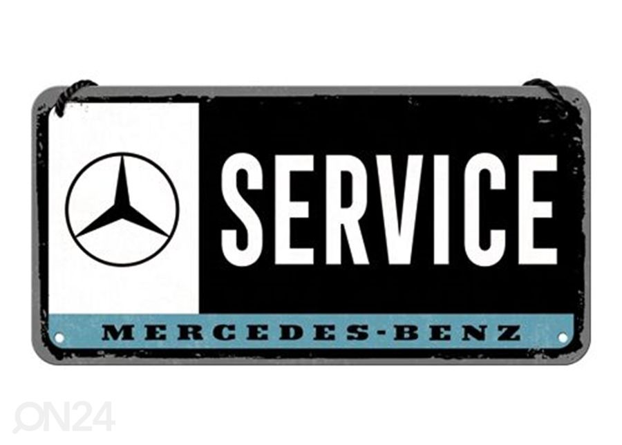 Retro metallitaulu Mercedes-Benz Service 10x20 cm kuvasuurennos