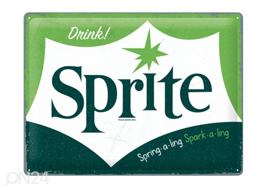 Retro metallitaulu Sprite - Logo 30x40 cmm kuvasuurennos