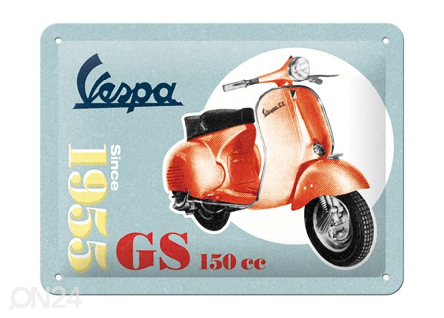 Retro metallitaulu Vespa GS 150 Since 1955 15x20 cm kuvasuurennos