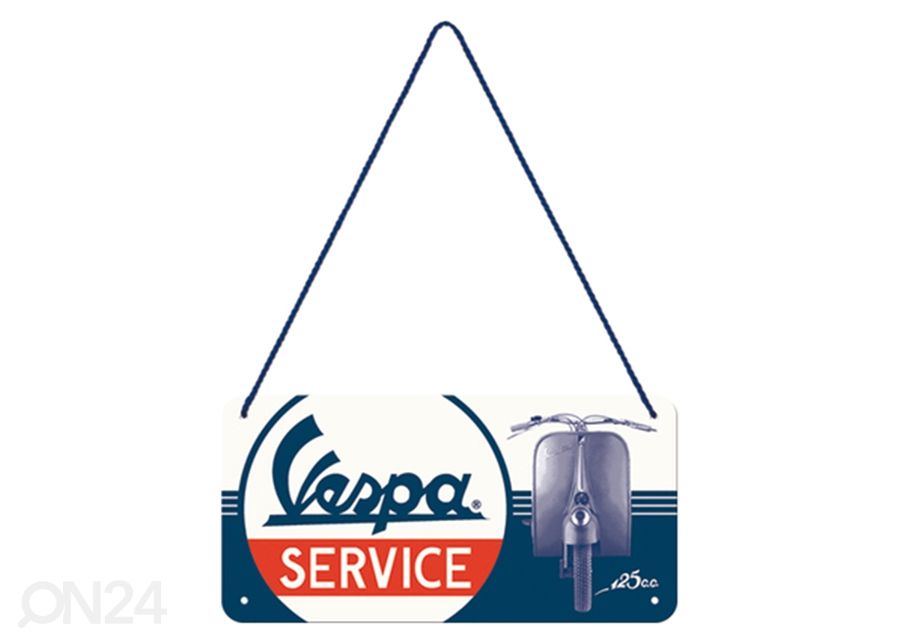 Retro metallitaulu Vespa Service 10x20 cm kuvasuurennos