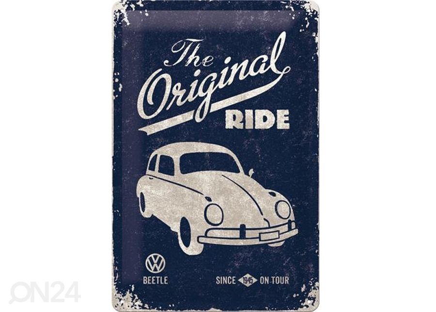 Retro metallitaulu VW Beetle The Original Ride 20x30 cm kuvasuurennos