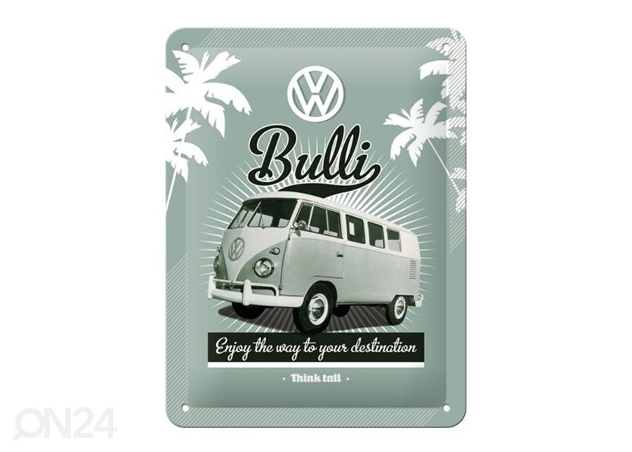 Retro metallitaulu VW Bulli 15x20 cm kuvasuurennos