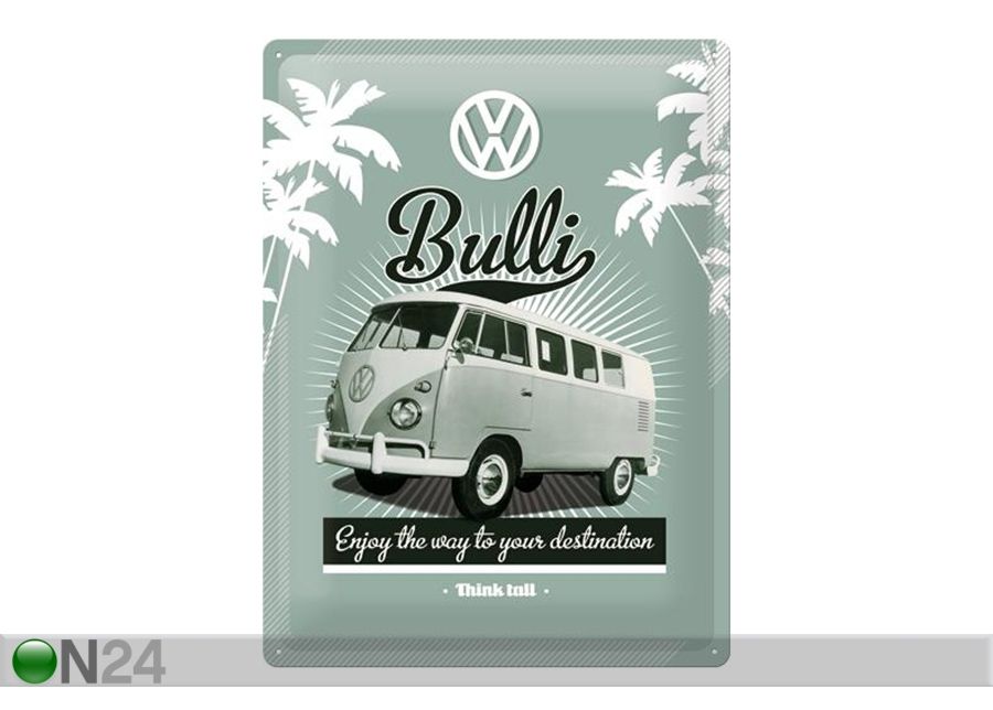 Retro metallitaulu VW Bulli 30x40 cm kuvasuurennos