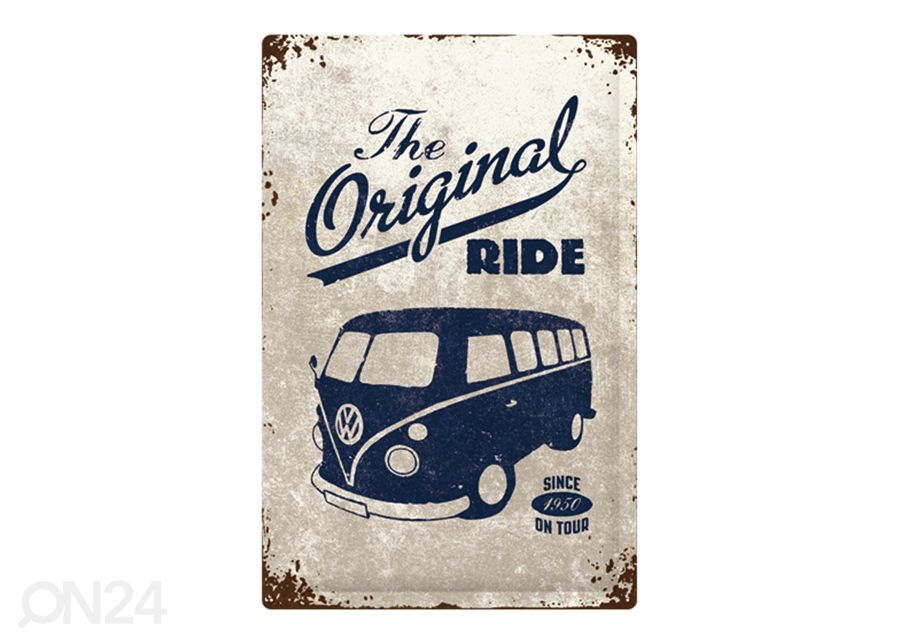 Retro metallitaulu VW Bulli The Original Ride 40x60 cm kuvasuurennos