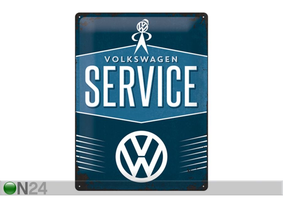 Retro metallitaulu VW Service 30x40 cm kuvasuurennos