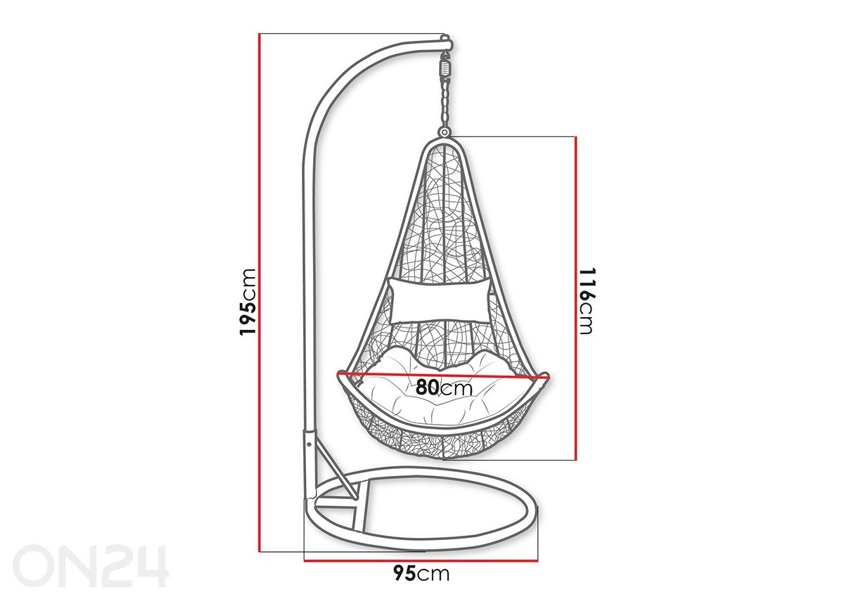 Riipputuoli Boho kuvasuurennos mitat