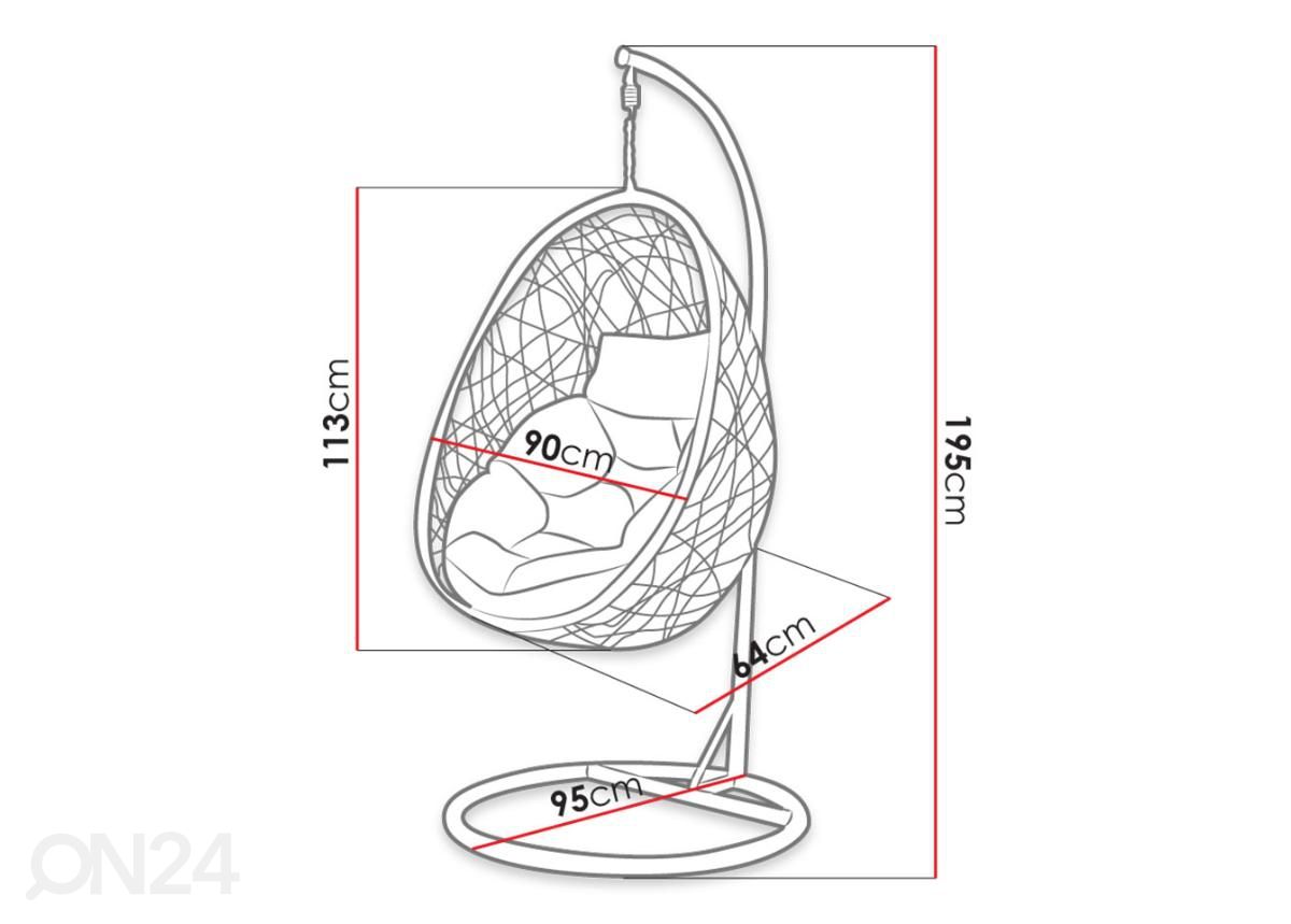 Riipputuoli Fogo kuvasuurennos mitat