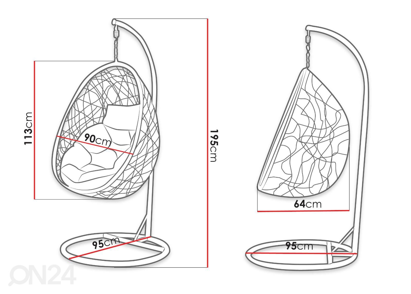 Riipputuoli Fogo kuvasuurennos mitat