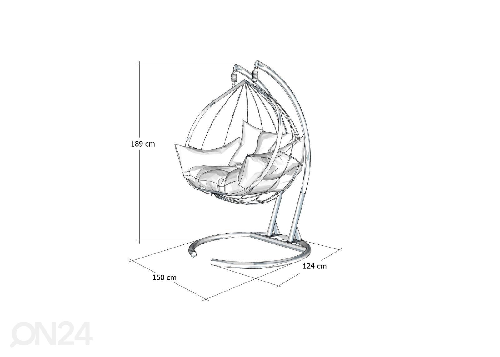 Riipputuoli kahdelle kuvasuurennos mitat