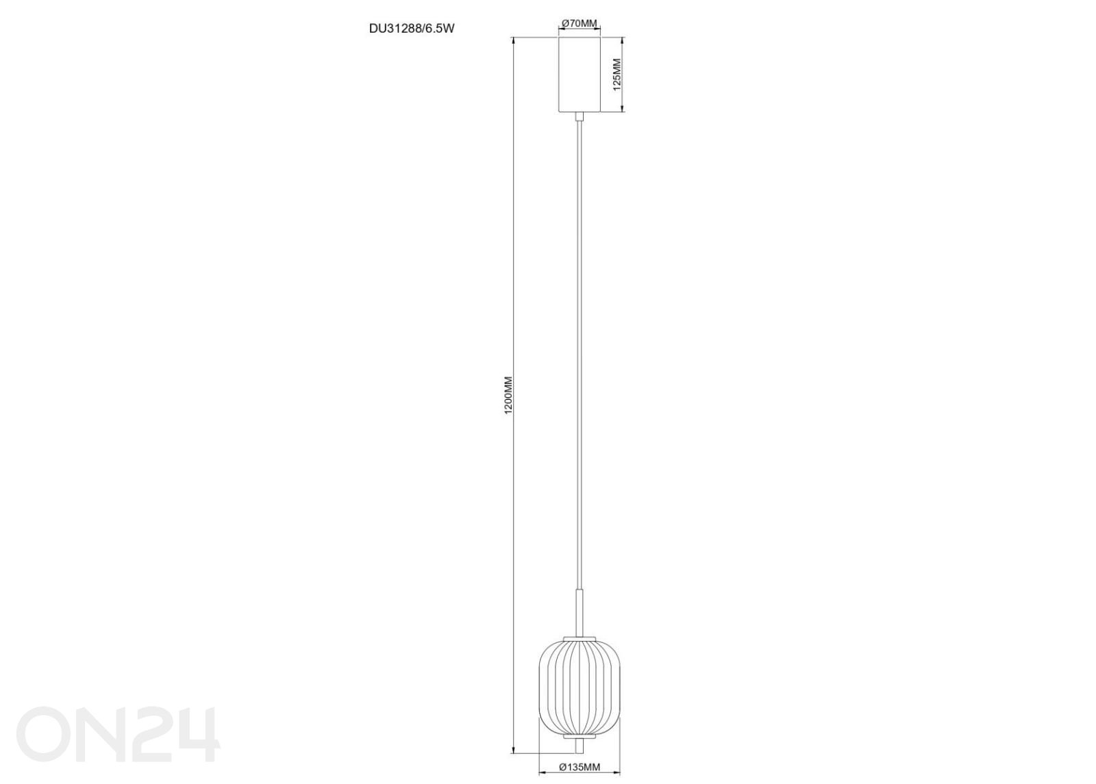 Riippuvalaisin Akari 1 kuvasuurennos mitat