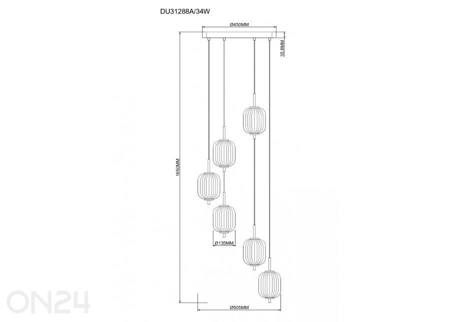 Riippuvalaisin Akari 6R kuvasuurennos mitat