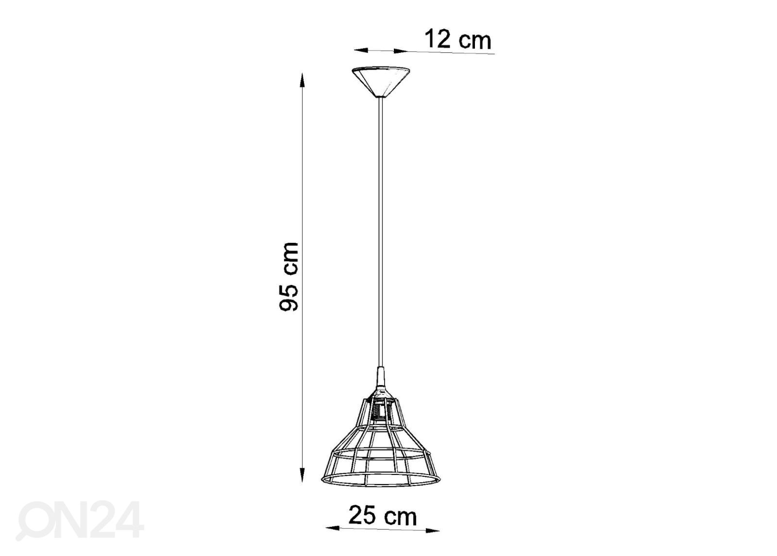 Riippuvalaisin Anata, musta kuvasuurennos mitat
