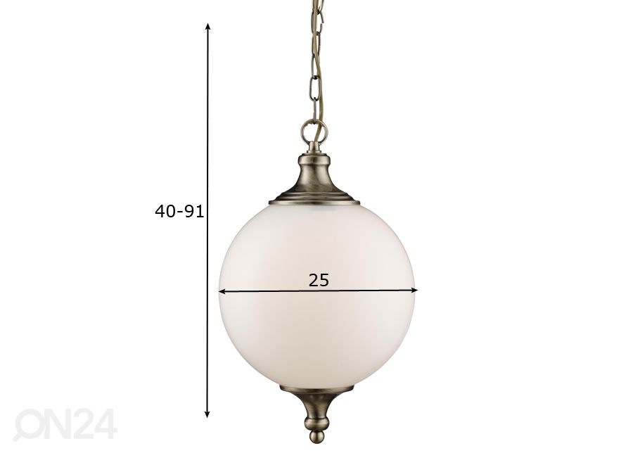 Riippuvalaisin Glass Ball kuvasuurennos mitat