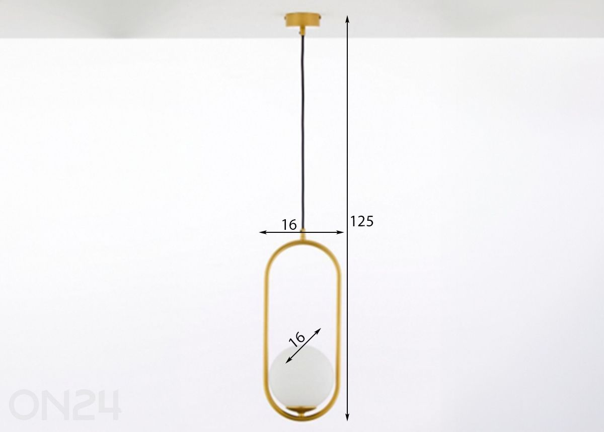 Riippuvalaisin Igon Gold kuvasuurennos mitat