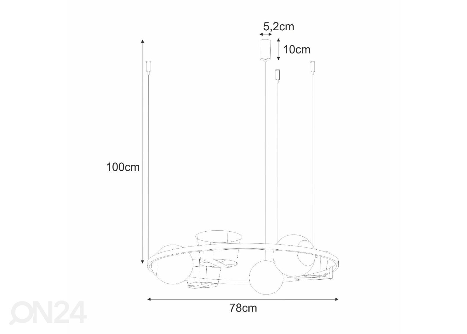 Riippuvalaisin Plant 3 kuvasuurennos mitat