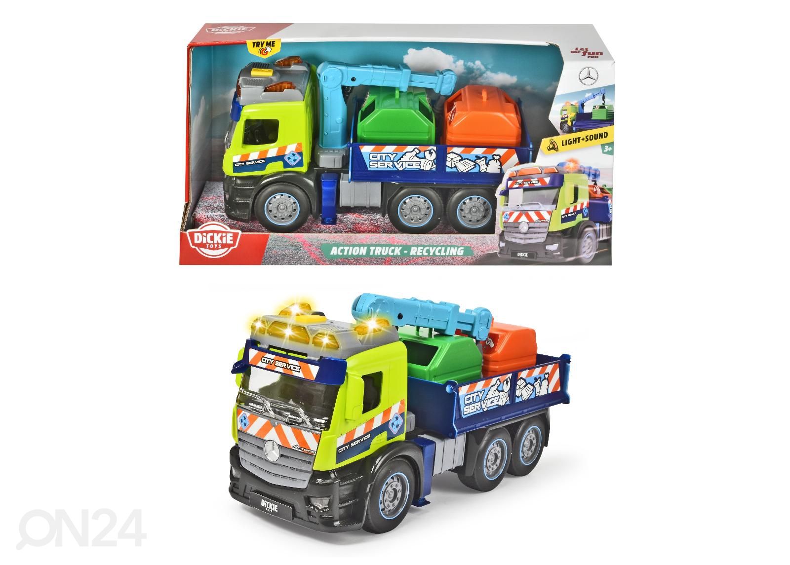Roska-auto nosturilla Dickie Toys kuvasuurennos