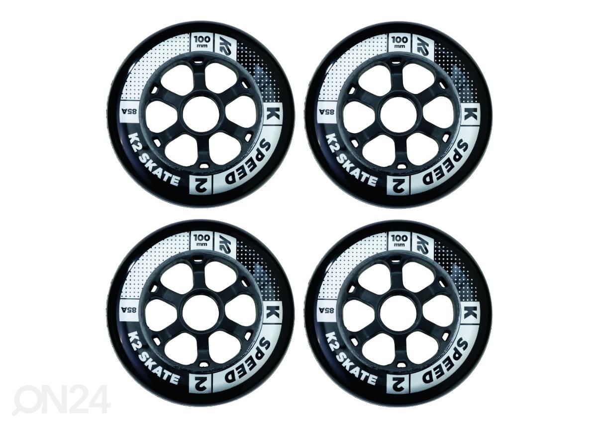 Rullaluistimen pyörät K2 Speed 100 mm 4 kpl kuvasuurennos