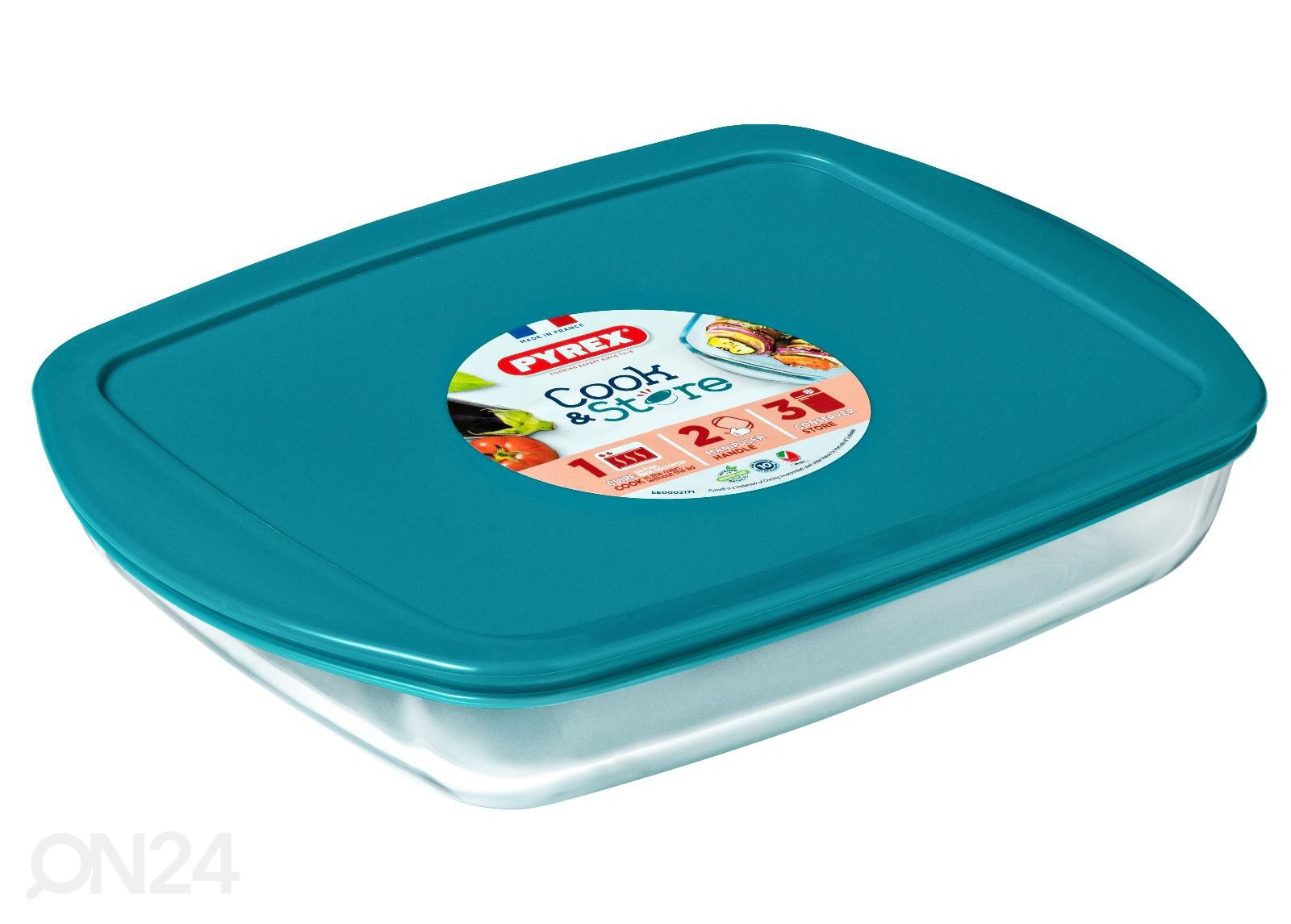 Ruoansäilytysastia / uunivuoka Pyrex 1,6 L, matala kuvasuurennos