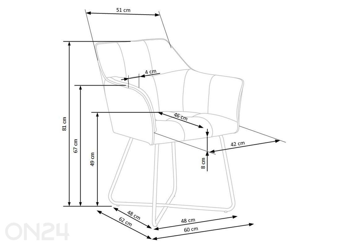 Ruokapöydän tuoli, 2 kpl kuvasuurennos mitat