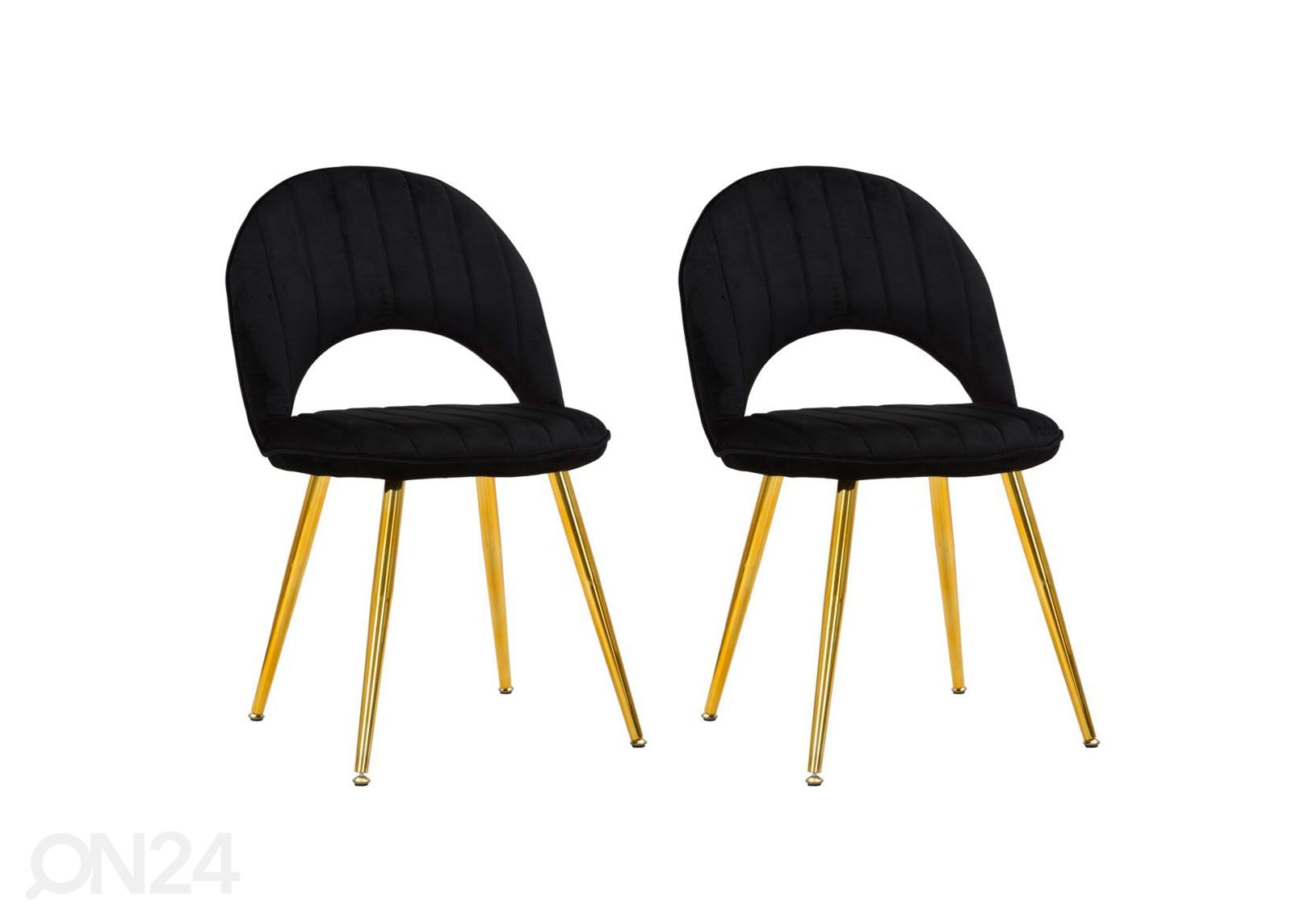 Ruokapöydän tuolit Glam (2 kpl), musta/ kullanvärinen kuvasuurennos