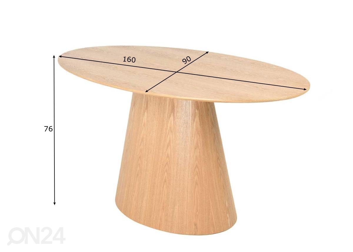 Ruokapöytä 160x90 cm kuvasuurennos mitat